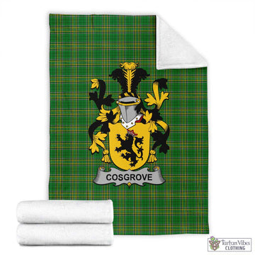 Cosgrove Irish Clan Tartan Blanket with Coat of Arms X-Large 59 x 79 inches 150 x 200 cm - Tartan Vibes Clothing