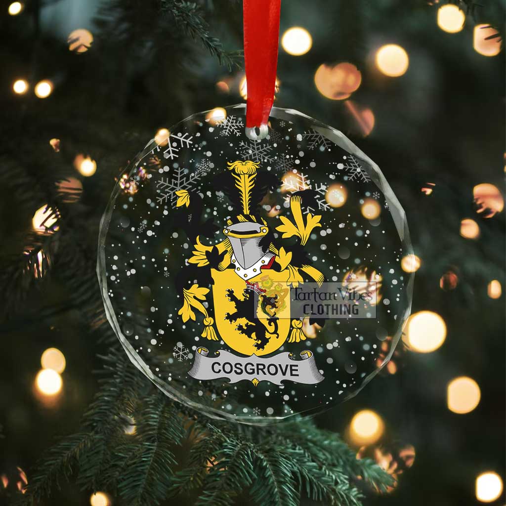 Cosgrove Irish Clan Christmas Glass Ornament with Coat of Arms - 2D-tartanvibesclothing