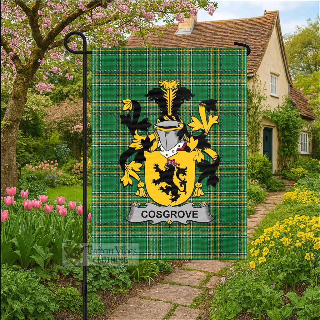 Cosgrove Irish Clan Tartan Flag with Coat of Arms