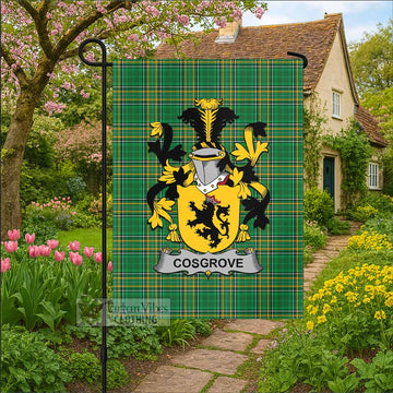 Cosgrove Irish Clan Tartan Flag with Coat of Arms