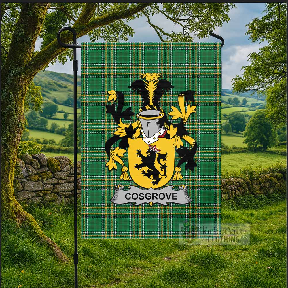 Cosgrove Irish Clan Tartan Flag with Coat of Arms