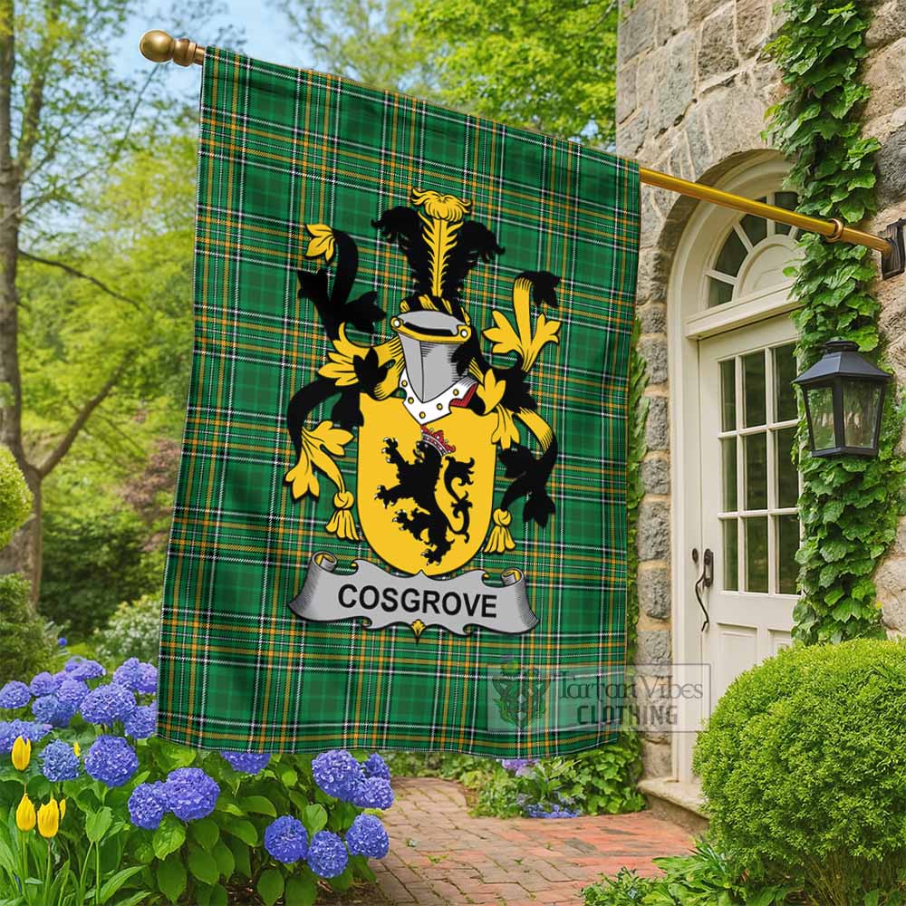 Cosgrove Irish Clan Tartan Flag with Coat of Arms