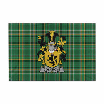 Tartan Vibes Clothing Cosgrove Irish Clan Tartan House Flag with Coat of Arms