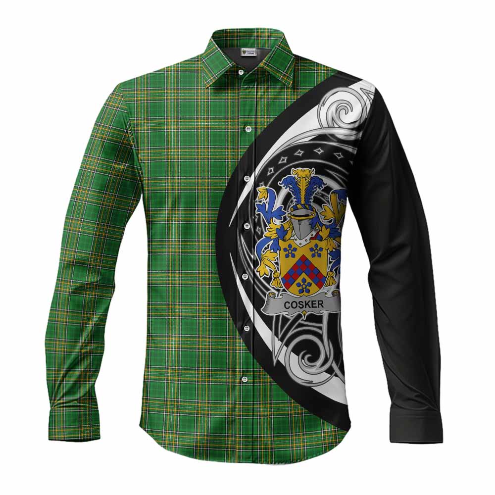 Cosker Irish Clan Long Sleeve Button Shirt Celtic Circle Style Men's Shirt S - Tartan Vibes Clothing