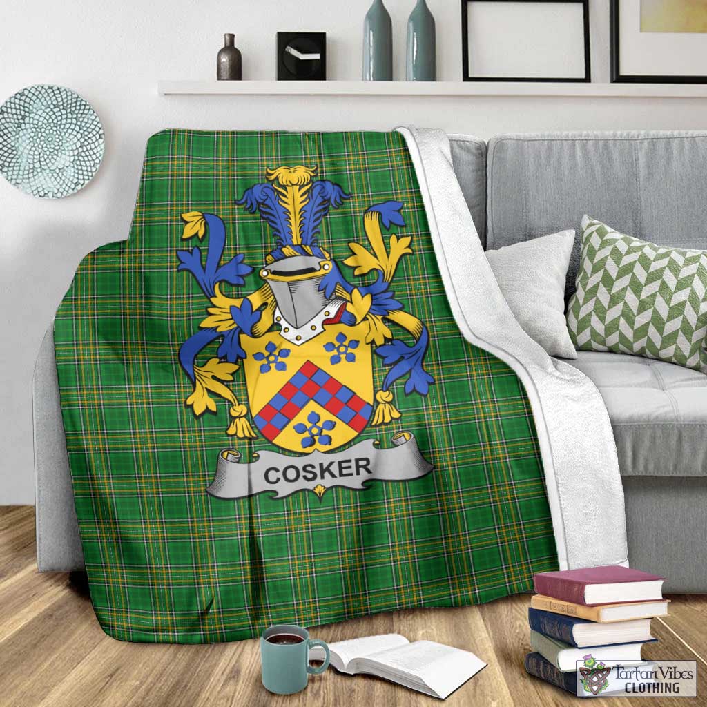 Cosker Irish Clan Tartan Blanket with Coat of Arms - Tartan Vibes Clothing
