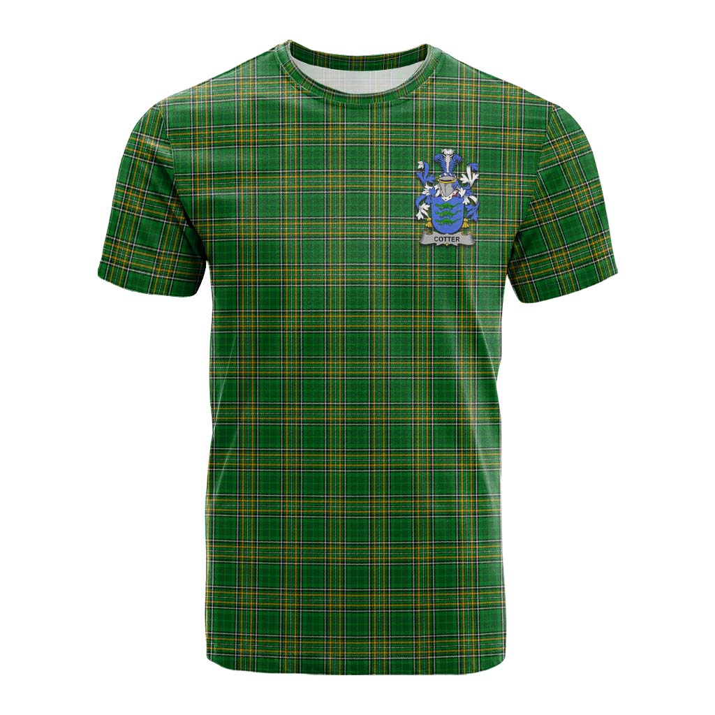 Cotter Irish Clan Tartan Cotton T-shirt with Coat of Arms Kid's Shirt - Tartan Vibes Clothing