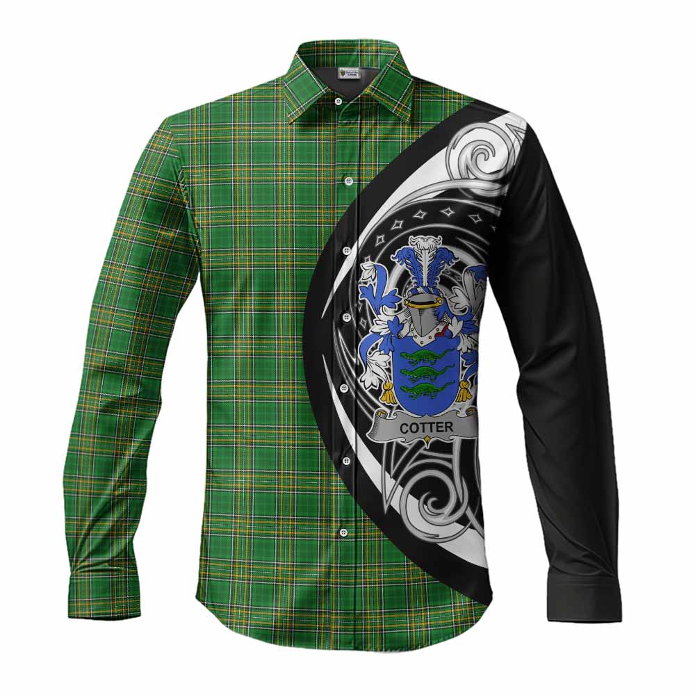 Cotter Irish Clan Long Sleeve Button Shirt Celtic Circle Style Men's Shirt S - Tartan Vibes Clothing