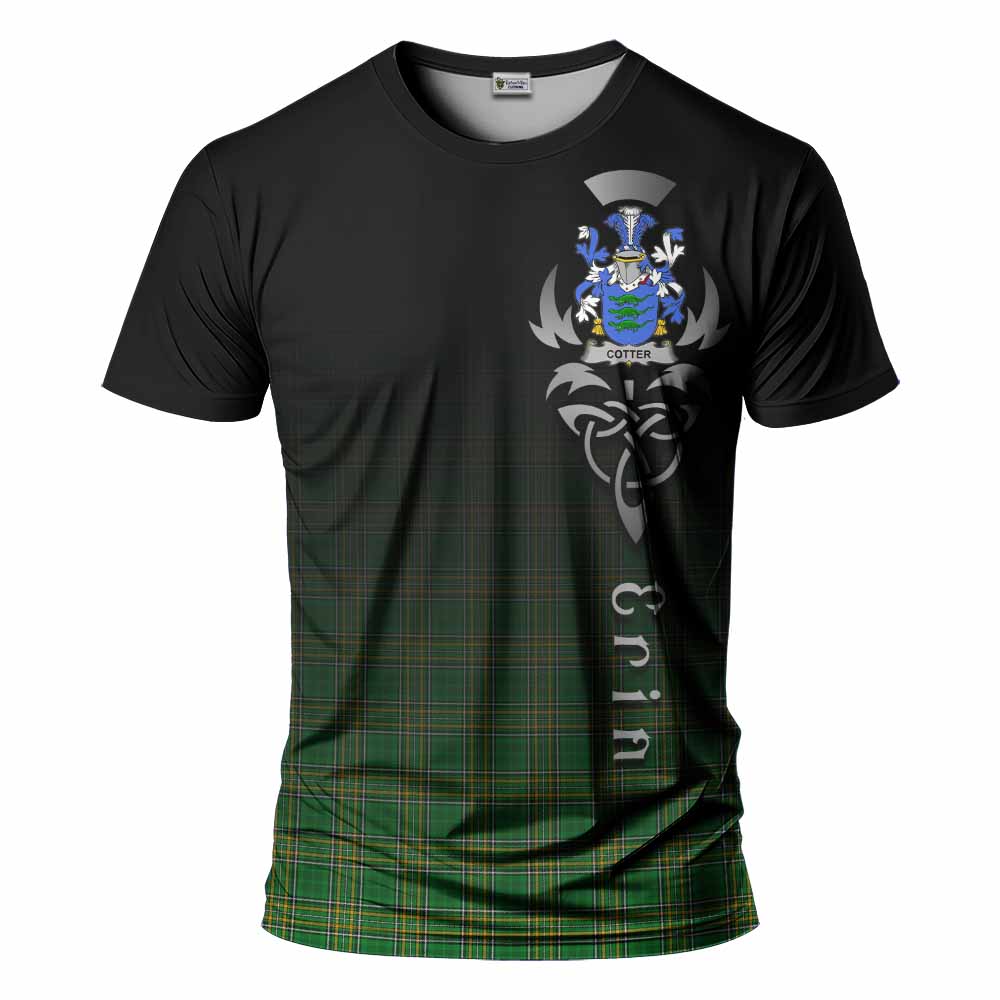 Tartan Vibes Clothing Cotter Irish Clan T-Shirt with Coat of Arms Erin Go Bragh Celtic Inspired