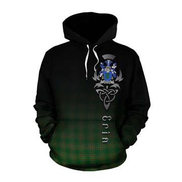 Tartan Vibes Clothing Cotter Irish Clan Cotton Hoodie with Coat of Arms Erin Go Bragh Celtic Inspired