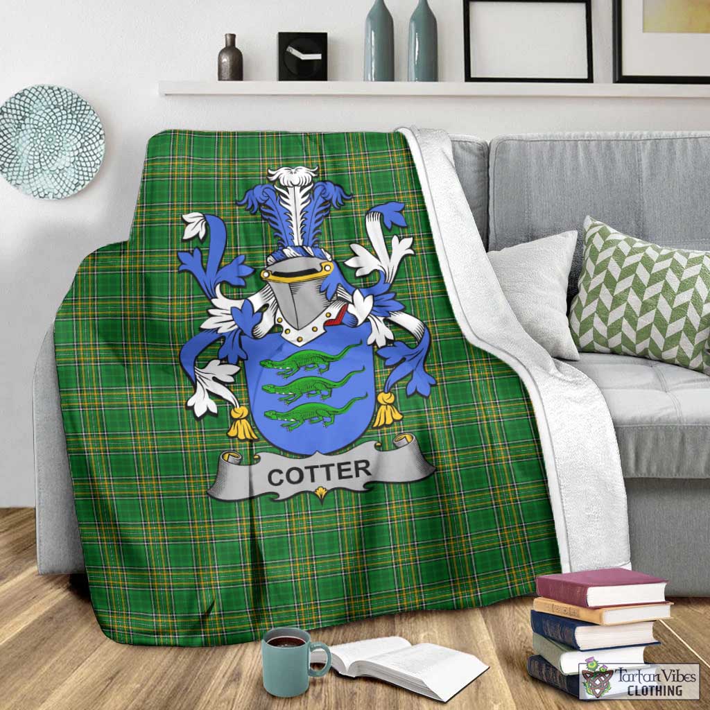 Cotter Irish Clan Tartan Blanket with Coat of Arms - Tartan Vibes Clothing