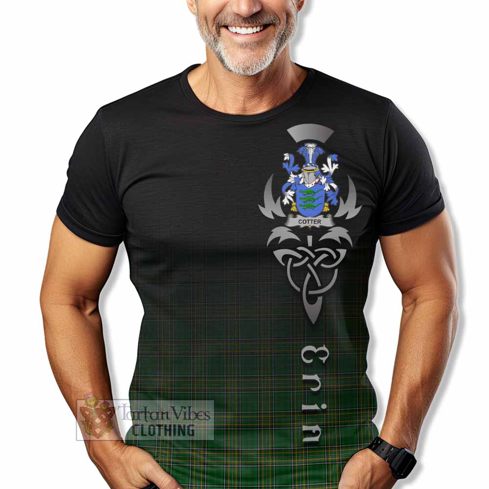 Tartan Vibes Clothing Cotter Irish Clan T-Shirt with Coat of Arms Erin Go Bragh Celtic Inspired