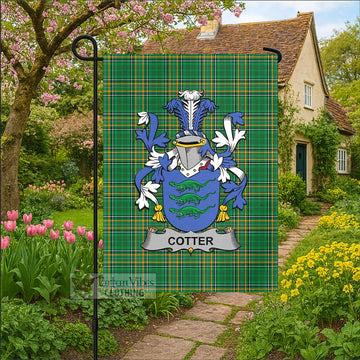 Cotter Irish Clan Tartan Flag with Coat of Arms