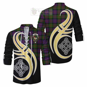 Coull Tartan Ghillie Kilt Shirt with Family Crest and Celtic Symbol Style Men - Tartan Vibes Clothing
