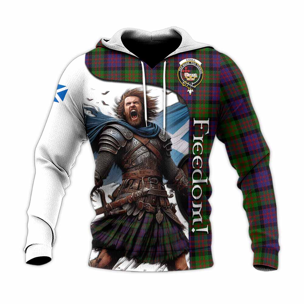 Tartan Vibes Clothing Coull Crest Tartan Knitted Hoodie Inspired by the Freedom of Scottish Warrior