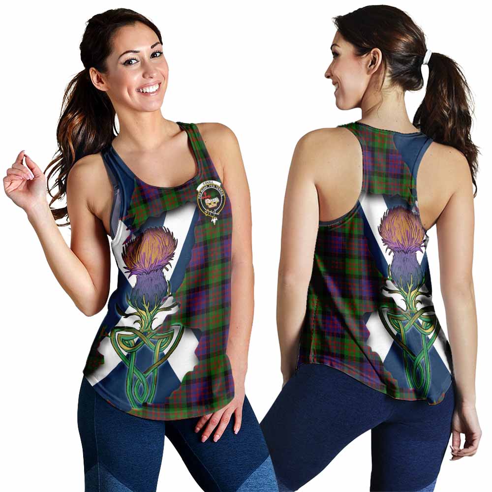 Coull Tartan Family Crest Women's Racerback Tanks Scottish Thistle Celtic Inspired 4XL - Tartan Vibes Clothing