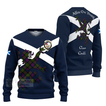 Coull Tartan Lion Rampant Ugly Sweater Proudly Display Your Heritage with Alba Gu Brath and Clan Name Unisex - Tartan Vibes Clothing