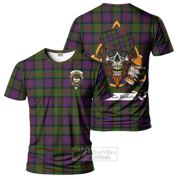 Coull Tartan T-Shirt with Family Crest and Bearded Skull Holding Bottles of Whiskey Kid's Shirt - Tartan Vibes Clothing