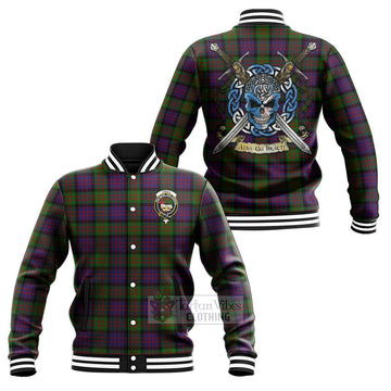 Coull Tartan Baseball Jacket with Family Crest Celtic Skull Style Unisex - Tartan Vibes Clothing