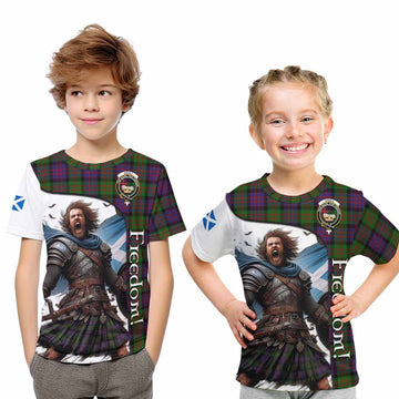 Tartan Vibes Clothing Coull Crest Tartan Kid T-Shirt Inspired by the Freedom of Scottish Warrior