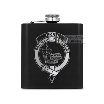 Coull Crest Hip Flask Set 7oz Black Stainless Steel with A Gift Box One Size 7oz - 2D-tartanvibesclothing