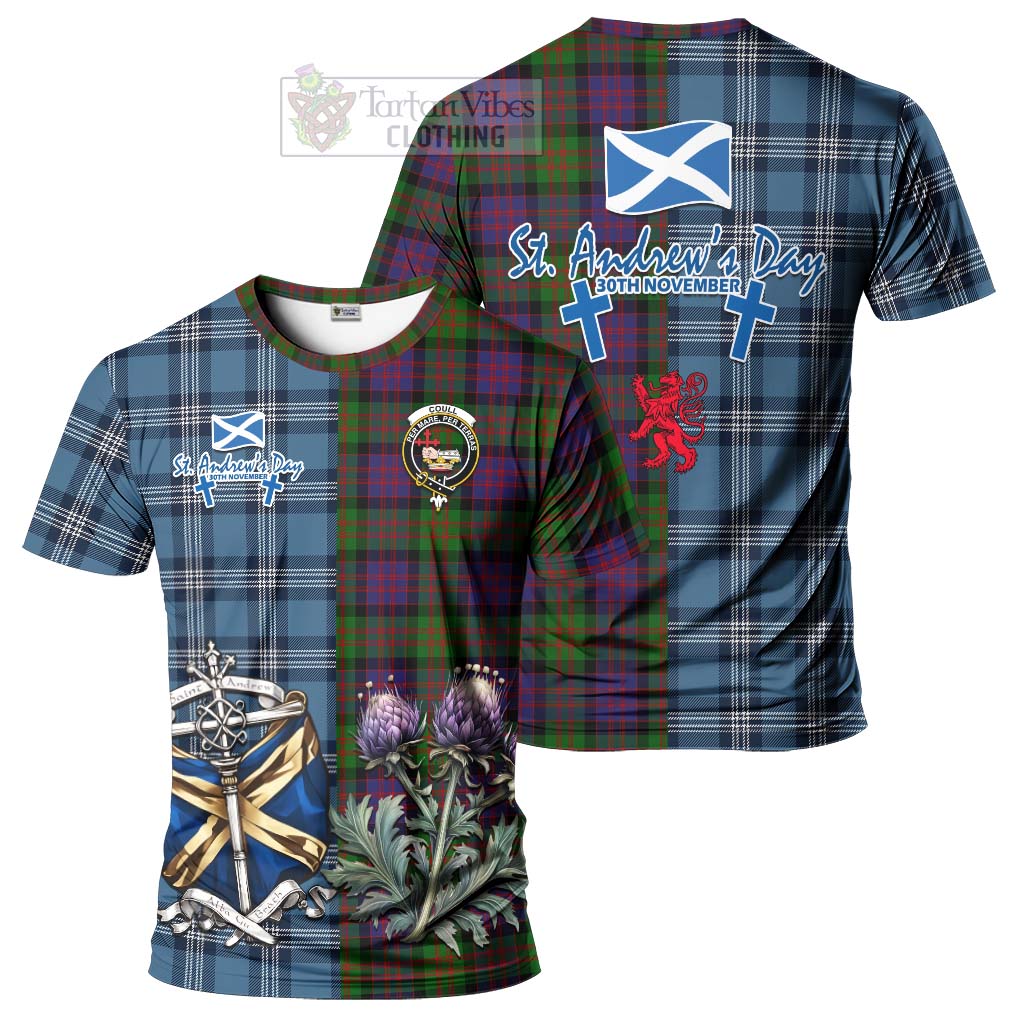 Coull Tartan T-Shirt Happy St. Andrew's Day Half Tartan Style Kid's Shirt - Tartan Vibes Clothing