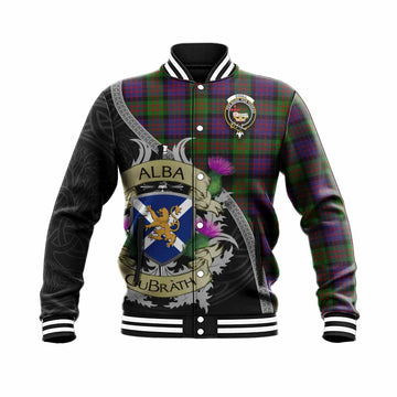 Coull Tartan Family Crest Baseball Jacket Lion Rampant Royal Thistle Shield Celtic Inspired Unisex - Tartan Vibes Clothing
