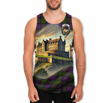 Coull Tartan Family Crest Men's Tank Top with Scottish Ancient Castle Style Men - Tartan Vibes Clothing
