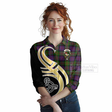 Coull Tartan Women's Casual Shirt with Family Crest and Celtic Symbol Style Female - Tartan Vibes Clothing