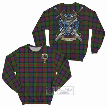 Coull Tartan Sweatshirt with Family Crest Celtic Skull Style Unisex - Tartan Vibes Clothing