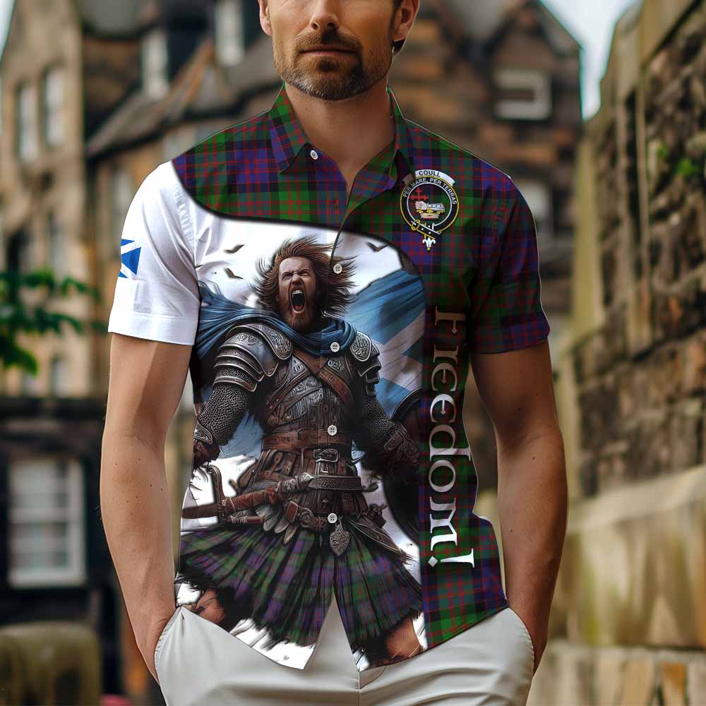 Tartan Vibes Clothing Coull Crest Tartan Short Sleeve Button Shirt Inspired by the Freedom of Scottish Warrior