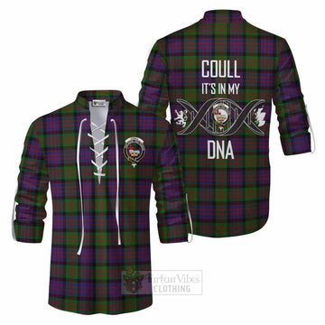 Coull Tartan Ghillie Kilt Shirt with Family Crest DNA In Me Style Men - Tartan Vibes Clothing