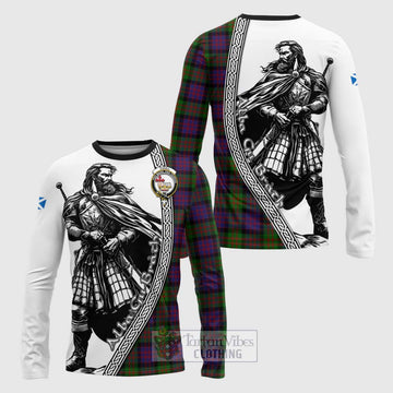 Coull Tartan Clan Crest Long Sleeve T-Shirt with Highlander Warrior Celtic Style Unisex - Tartan Vibes Clothing