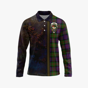 Coull Tartan Family Crest Long Sleeve Polo Shirt Alba Gu Brath Be Brave Lion Ancient Style Unisex - Tartan Vibes Clothing