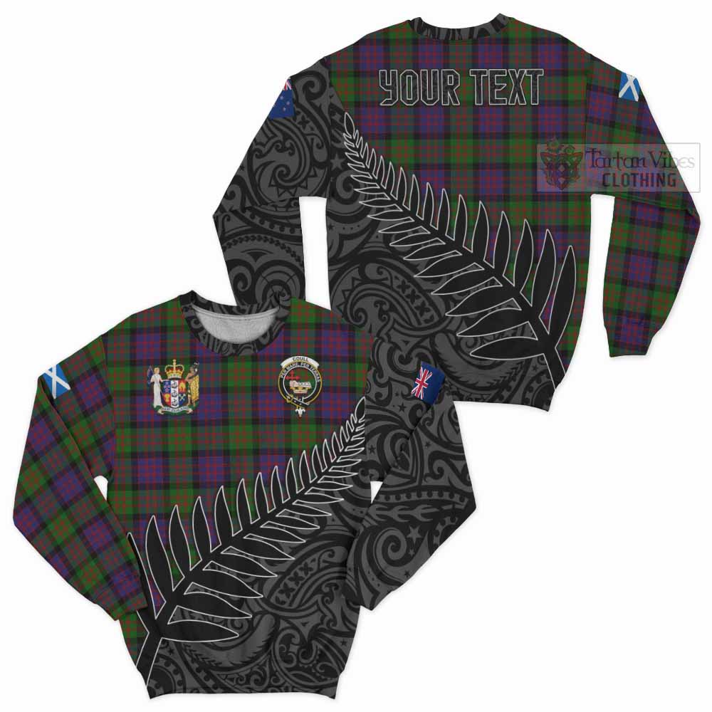 Coull Crest Tartan Sweatshirt with New Zealand Silver Fern Half Style Unisex - Tartan Vibes Clothing