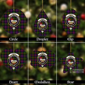 Coull Tartan Christmas Aluminium Ornament with Family Crest Aluminium - Tartan Vibes Clothing