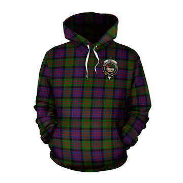 Coull Tartan Cotton Hoodie with Family Crest and Bearded Skull Holding Bottles of Whiskey Pullover Hoodie XS - Tartan Vibes Clothing
