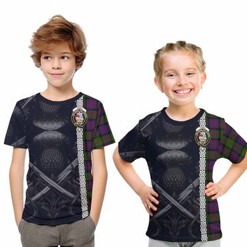 Coull Tartan Kid T-Shirt with Family Crest Cross Sword Thistle Celtic Vibes Youth XL Size14 - Tartan Vibes Clothing