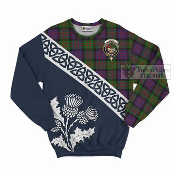 Coull Tartan Sweatshirt Featuring Thistle and Scotland Map Unisex - Tartan Vibes Clothing