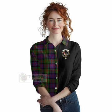 Coull Tartan Women's Casual Shirt with Family Crest and Half Of Me Style Female - Tartan Vibes Clothing