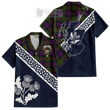 Coull Tartan Hawaiian Shirt Featuring Thistle and Scotland Map Kid - Tartan Vibes Clothing