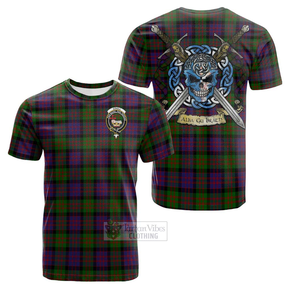 Coull Tartan Cotton T-shirt with Family Crest Celtic Skull Style Kid's Shirt - Tartan Vibes Clothing