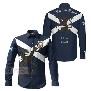 Coull Tartan Lion Rampant Long Sleeve Button Shirt Proudly Display Your Heritage with Alba Gu Brath and Clan Name Men's Shirt S - Tartan Vibes Clothing