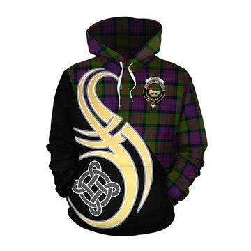 Coull Tartan Cotton Hoodie with Family Crest and Celtic Symbol Style Pullover Hoodie XS - Tartan Vibes Clothing