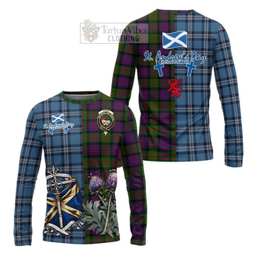 Coull Tartan Long Sleeve T-Shirt Happy St. Andrew's Day Half Tartan Style Unisex - Tartan Vibes Clothing