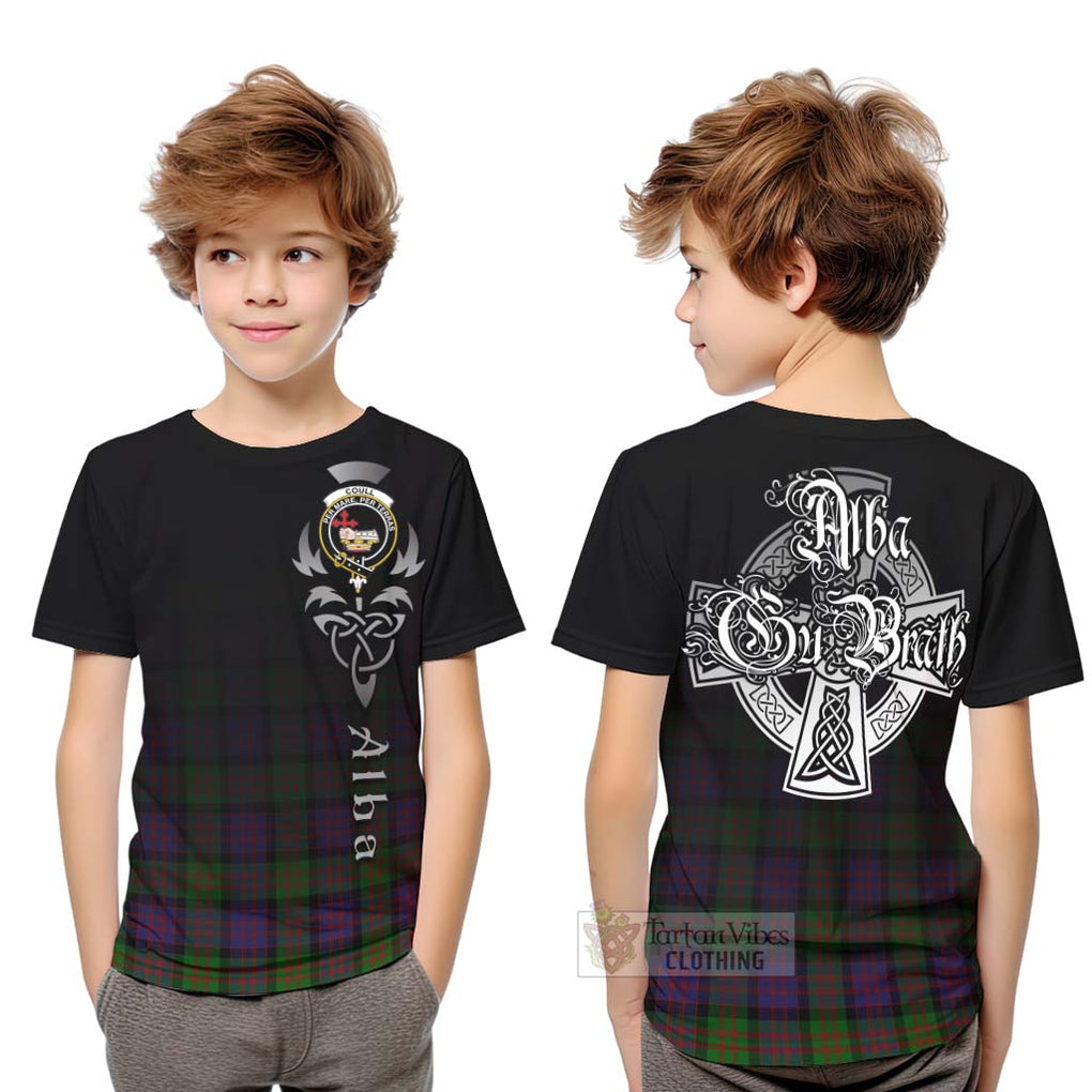 Coull Tartan Kid T-Shirt Featuring Alba Gu Brath Family Crest Celtic Inspired Youth XL Size14 - Tartan Vibes Clothing
