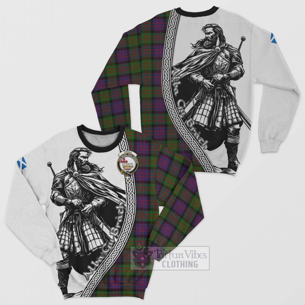 Coull Tartan Clan Crest Sweatshirt with Highlander Warrior Celtic Style Unisex - Tartan Vibes Clothing