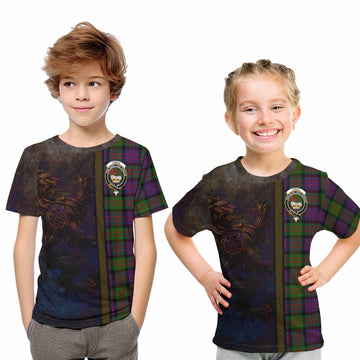 Coull Tartan Family Crest Kid T-Shirt Alba Gu Brath Be Brave Lion Ancient Style Youth XL Size14 - Tartan Vibes Clothing