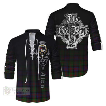 Coull Tartan Ghillie Kilt Shirt Featuring Alba Gu Brath Family Crest Celtic Inspired Men - Tartan Vibes Clothing