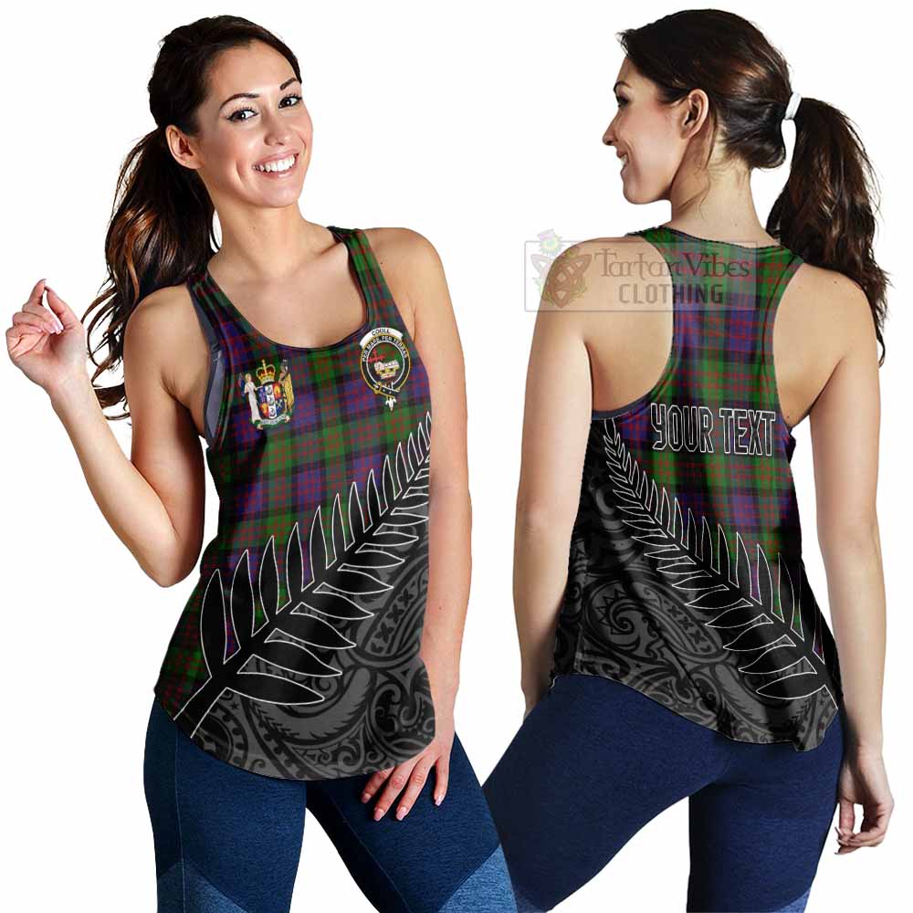 Coull Crest Tartan Women's Racerback Tanks with New Zealand Silver Fern Half Style 4XL - Tartan Vibes Clothing