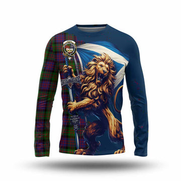 Coull Tartan Family Crest Long Sleeve T-Shirt with Scottish Majestic Lion Unisex - Tartan Vibes Clothing